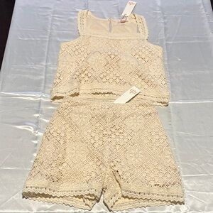 GB Girls Cream Lace Kids Matching Set